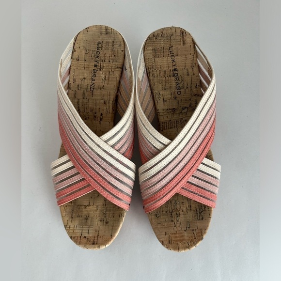 Lucky Brand Womens Mykayla Cork Wedge sandal Size 9 - Picture 2 of 12